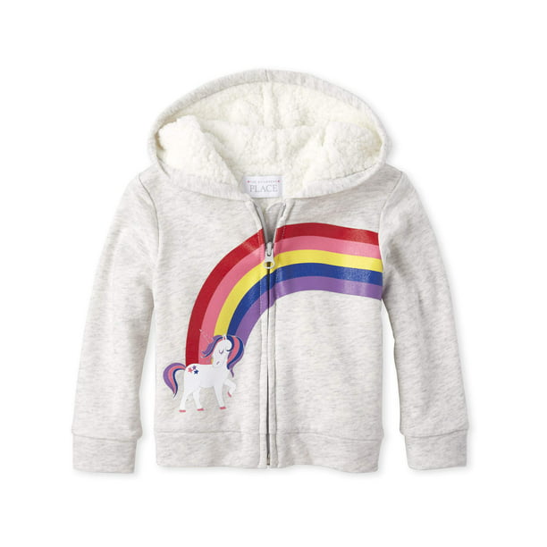 Kids Personalised Unicorn Hoodie Any Name Nickname Your Name In Pink Glitter